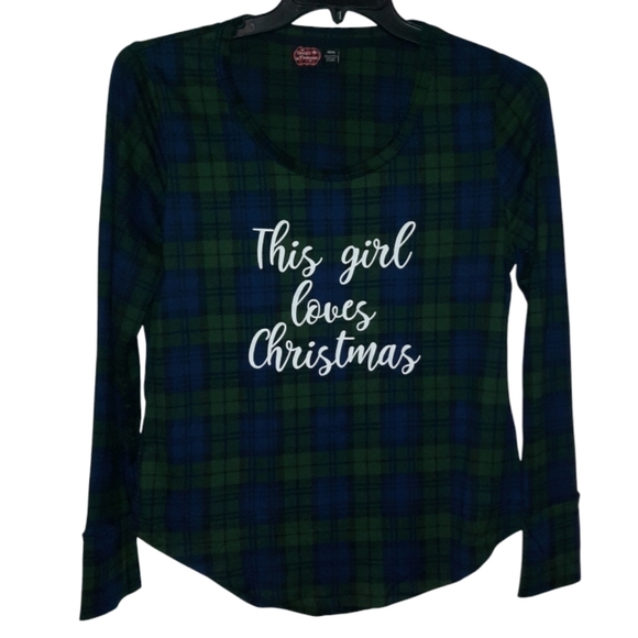 Santa's Treasures Pajama Top Medium - Picture 2 of 5